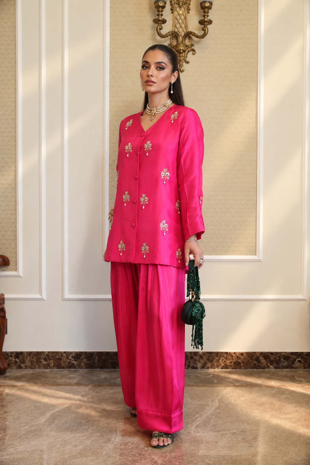 ZIMAL FARSHI SHALWAR KAMEEZ PINK