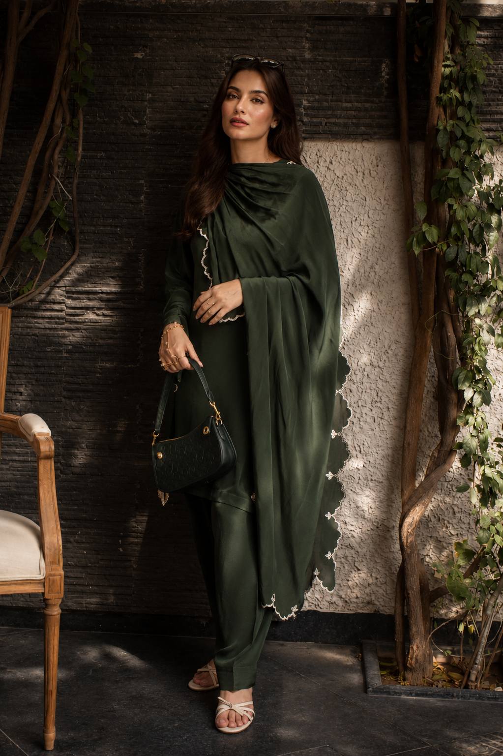 NUREH SHALWAR KAMEEZ GREEN
