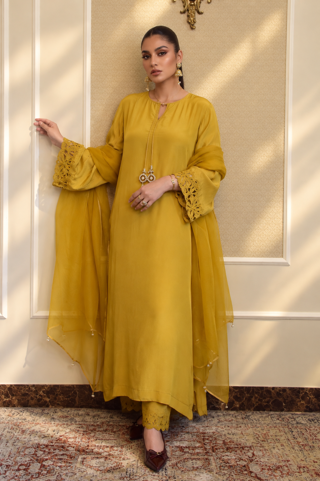 ELLE SHALWAR KAMEEZ MUSTARD YELLOW