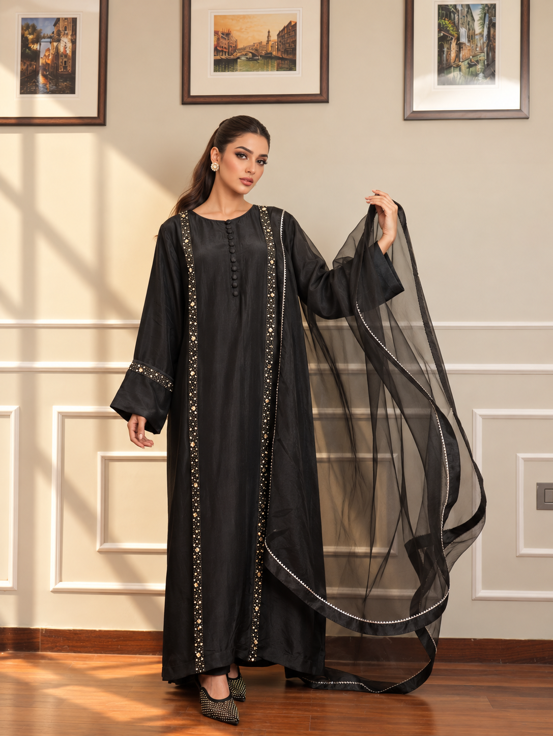 LIYANA KANDURA/KAFTAN BLACK