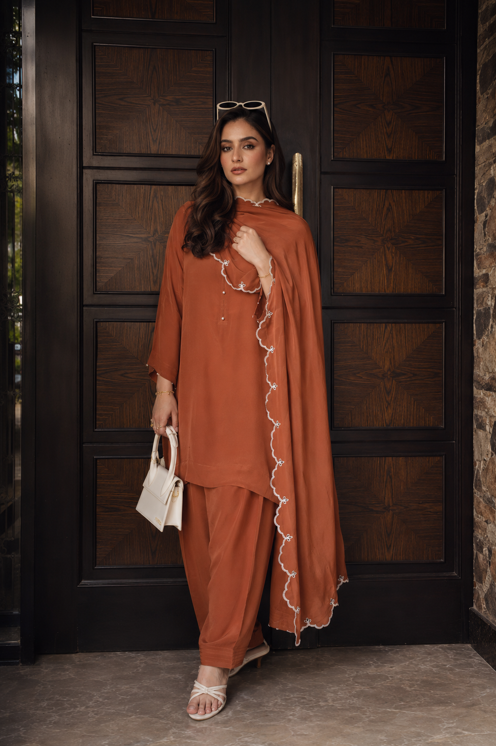NUREH SHALWAR KAMEEZ RUST