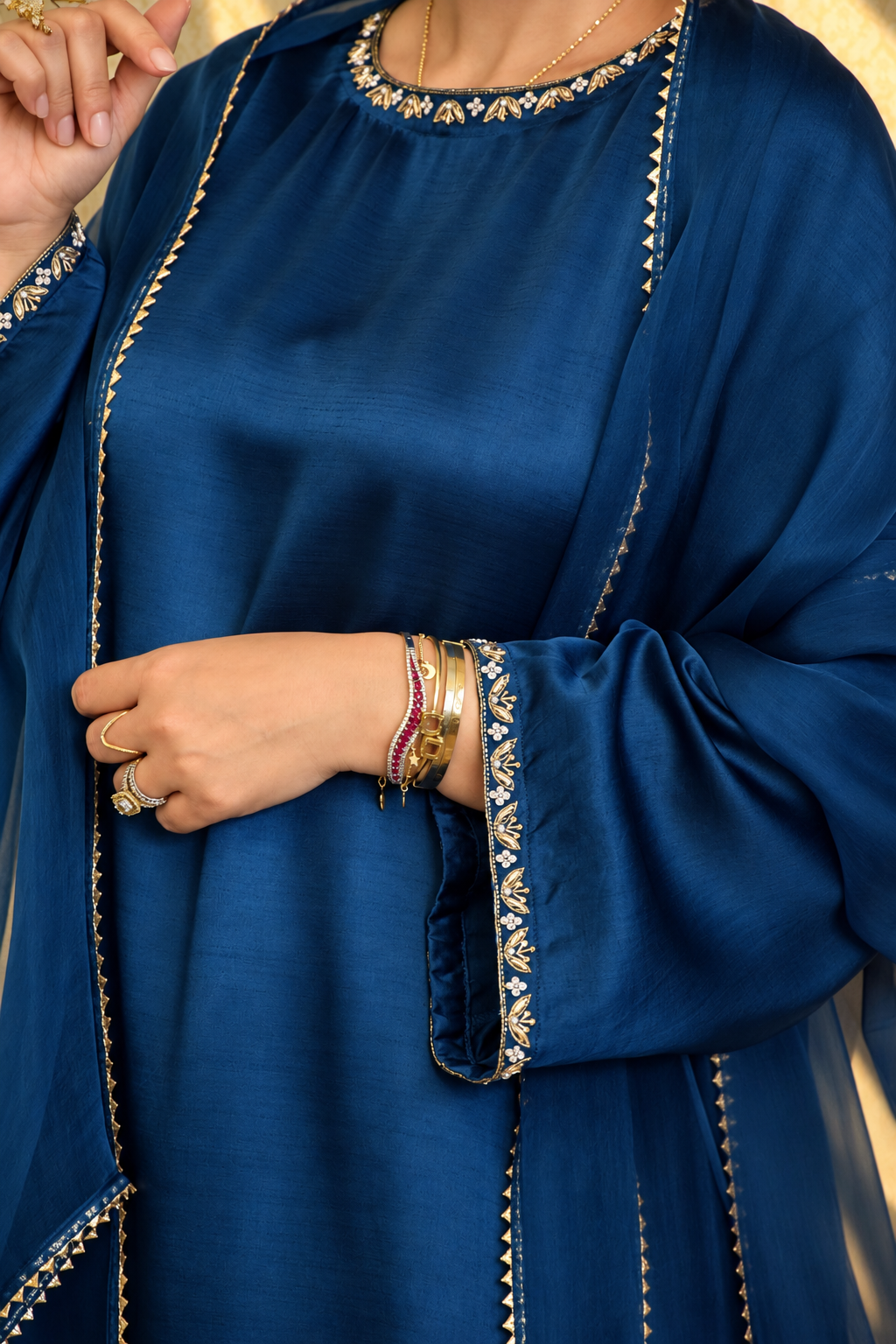 HANIA KANDURA/KAFTAN DEEP TEAL BLUE