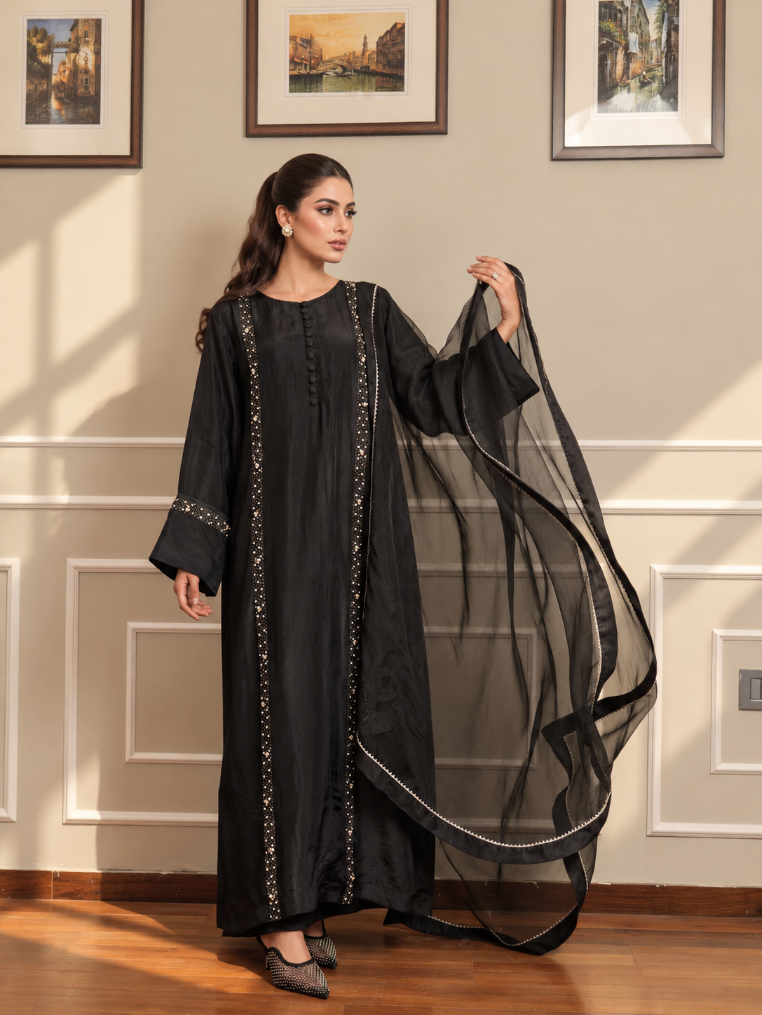 LIYANA KANDURA/KAFTAN BLACK