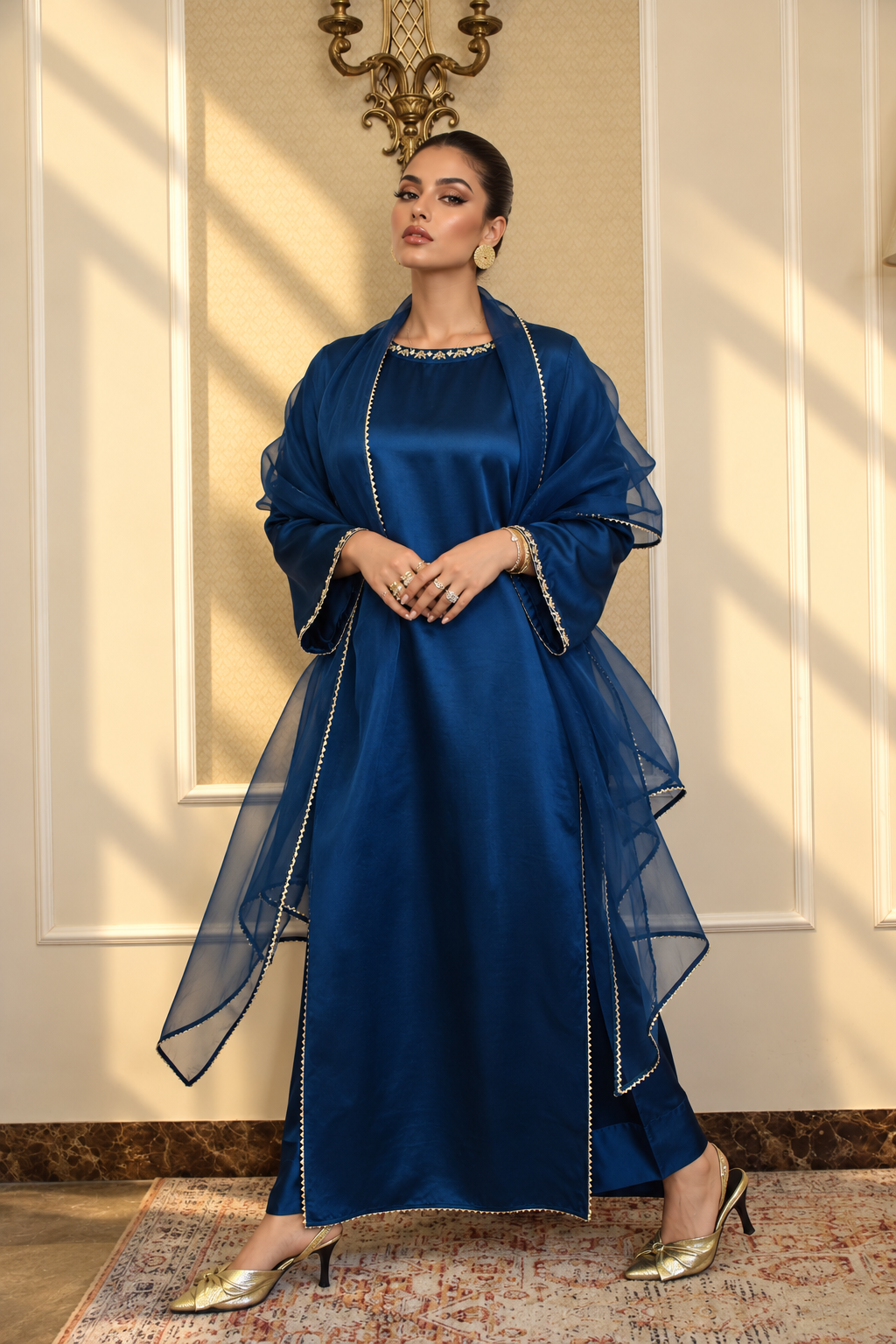 HANIA KANDURA/KAFTAN DEEP TEAL BLUE