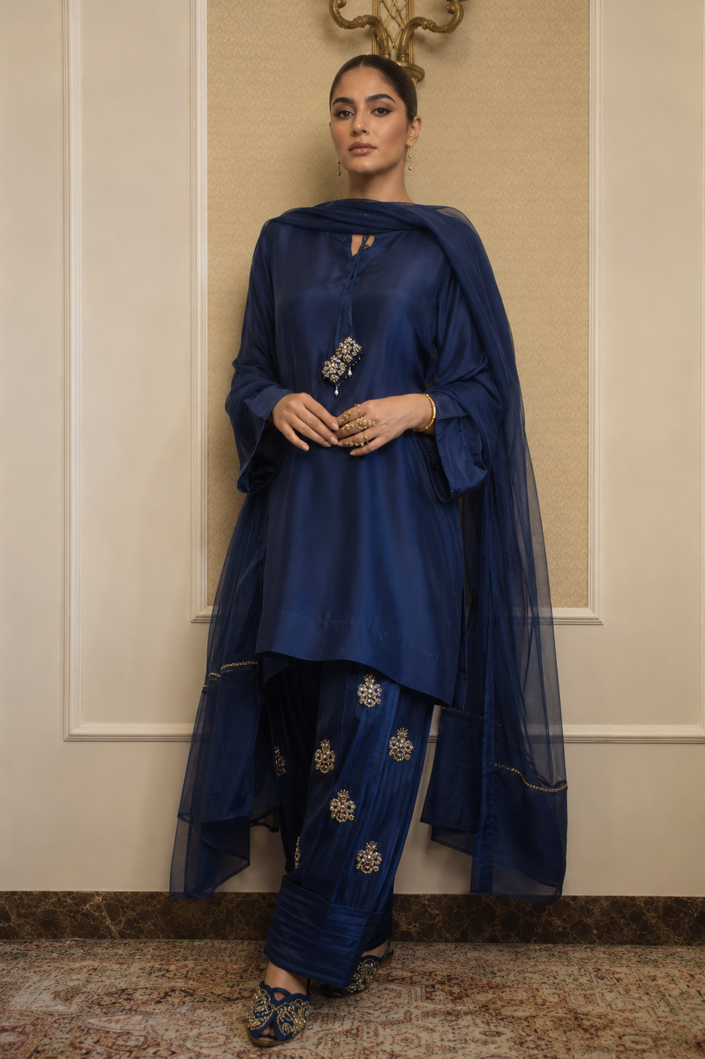 NAZO FARSHI SHALWAR KAMEEZ NAVY BLUE