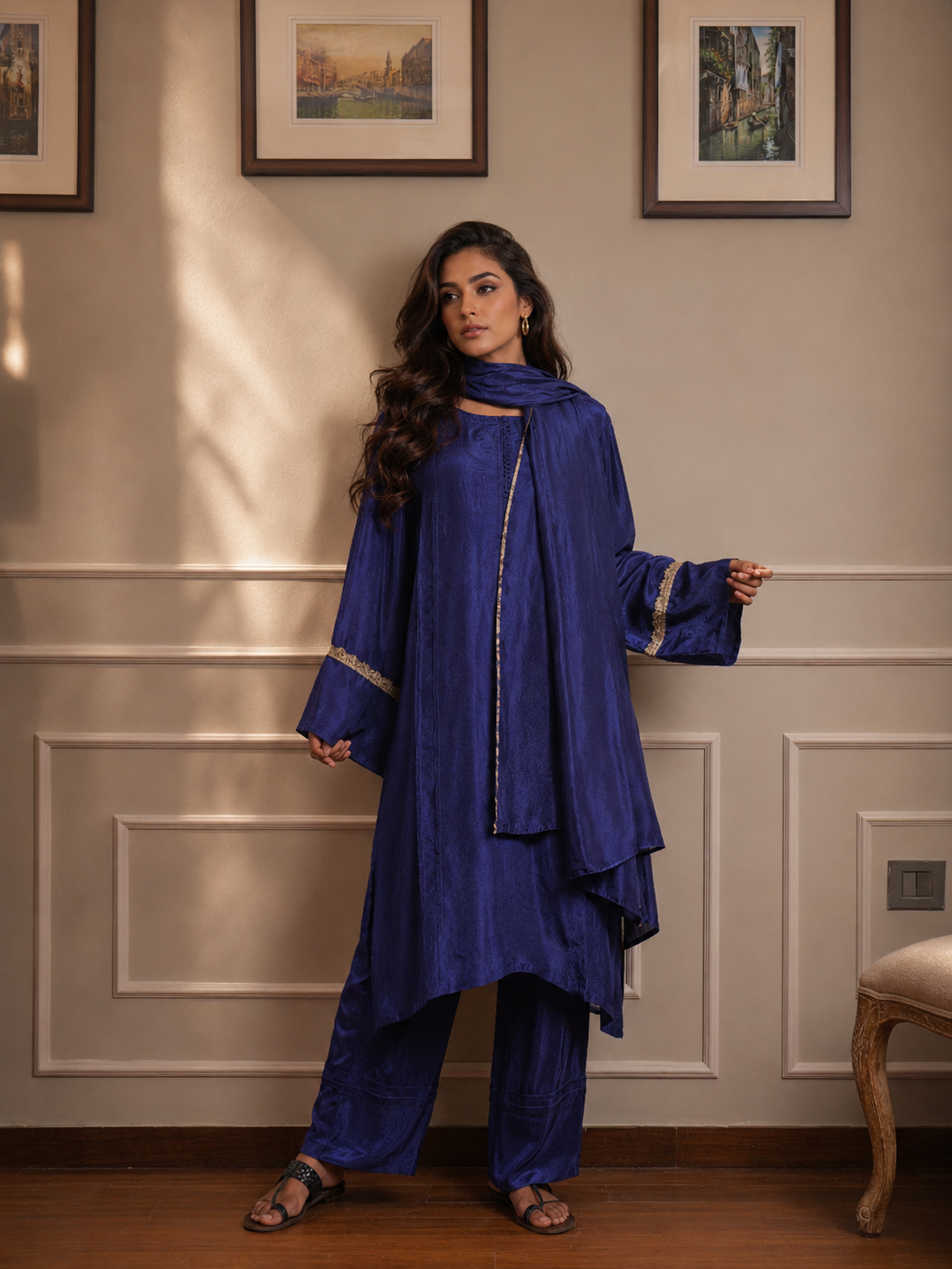 MEHR KAMEEZ TROUSER MIDNIGHT BLUE
