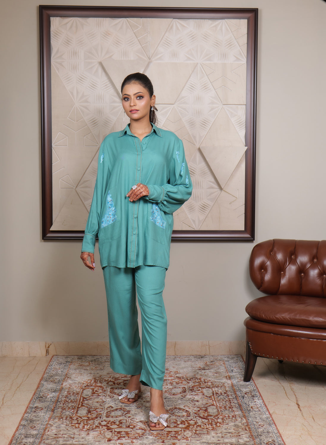 Fitoor Kashmiri Aari Embroidered Shirt Co-ord