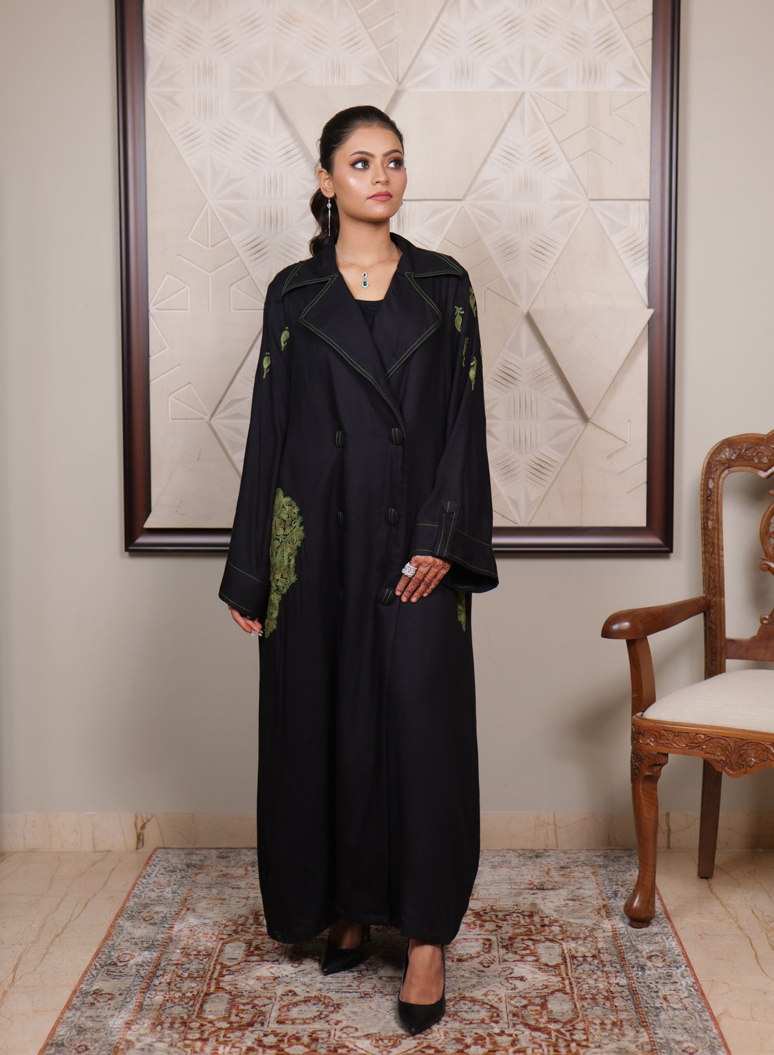 Fitoor Kashmiri Aari Embroidered Trench Coat