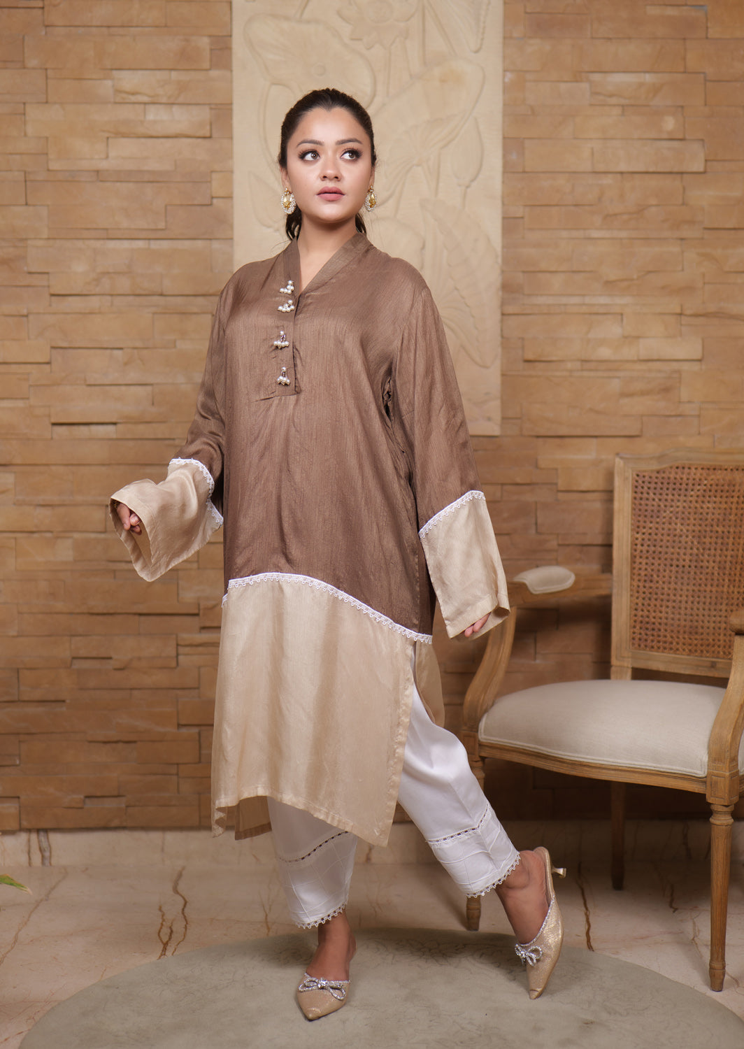 Jashan-e-Bahara Color-block Kurta