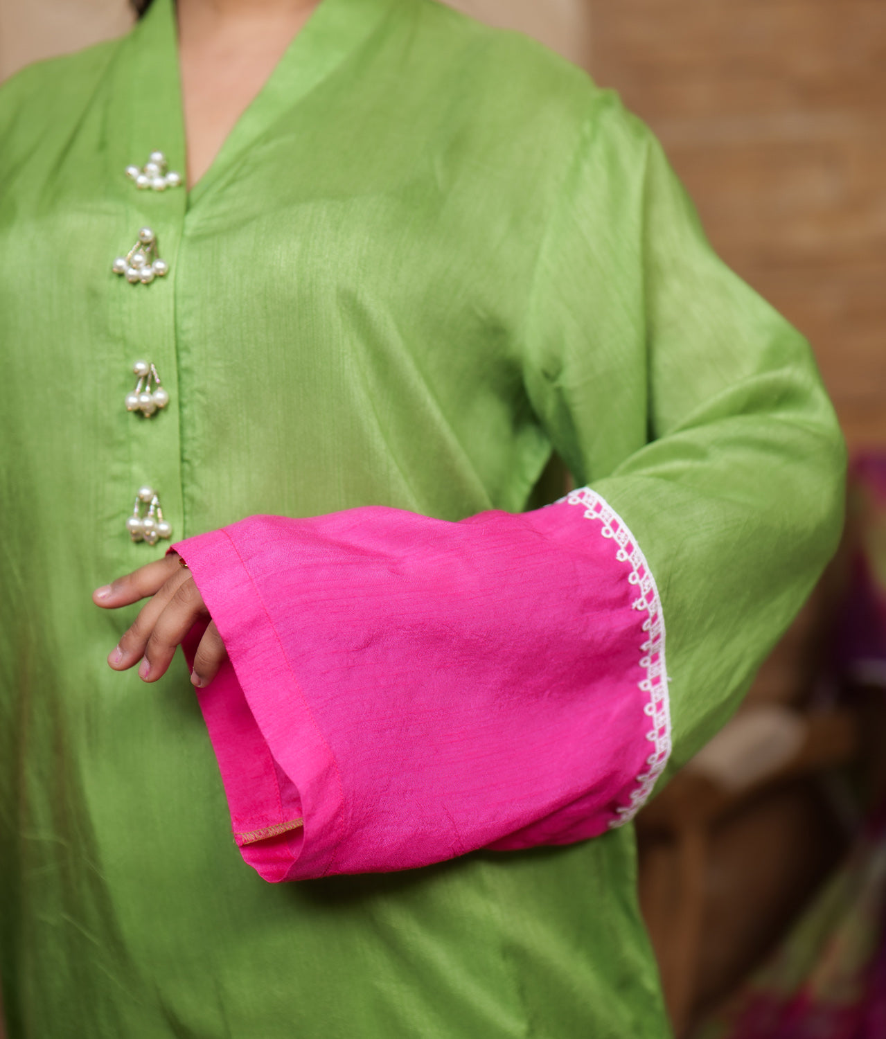 Jashan-e-Bahara Color-block Kurta