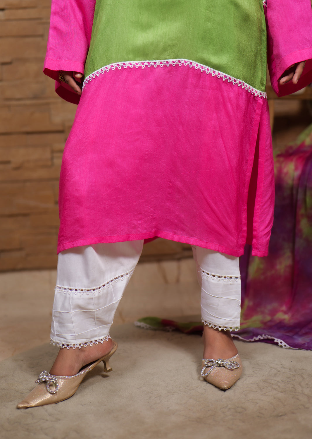 Jashan-e-Bahara Color-block Kurta