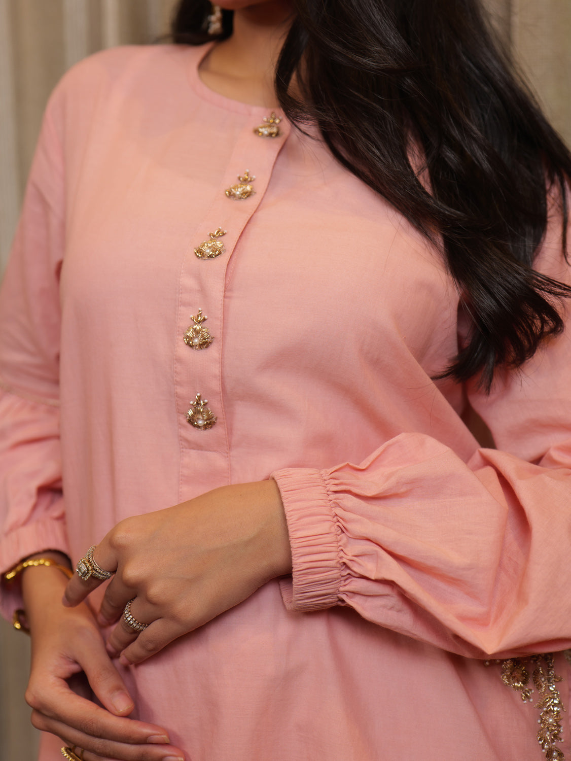 Muntazir Zardozi Embroidered Pocket Kurta