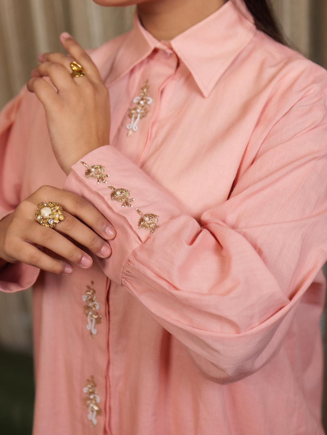 Muntazir Zardozi Embroidered Shirt Co-ord