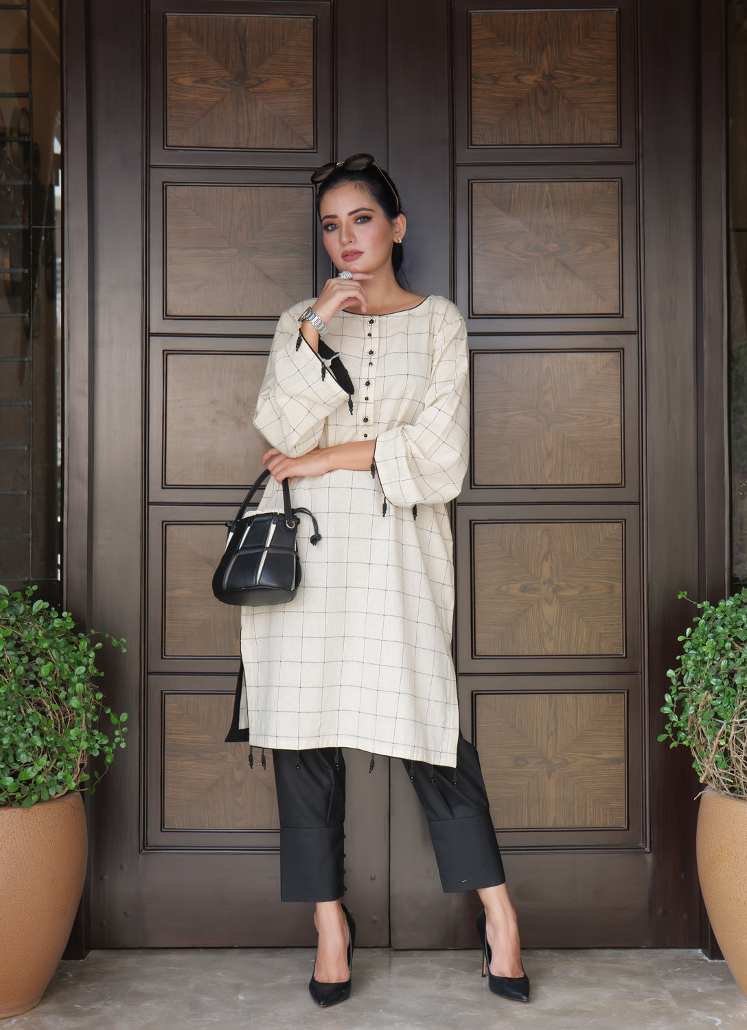 Sultana Check Kurta Set