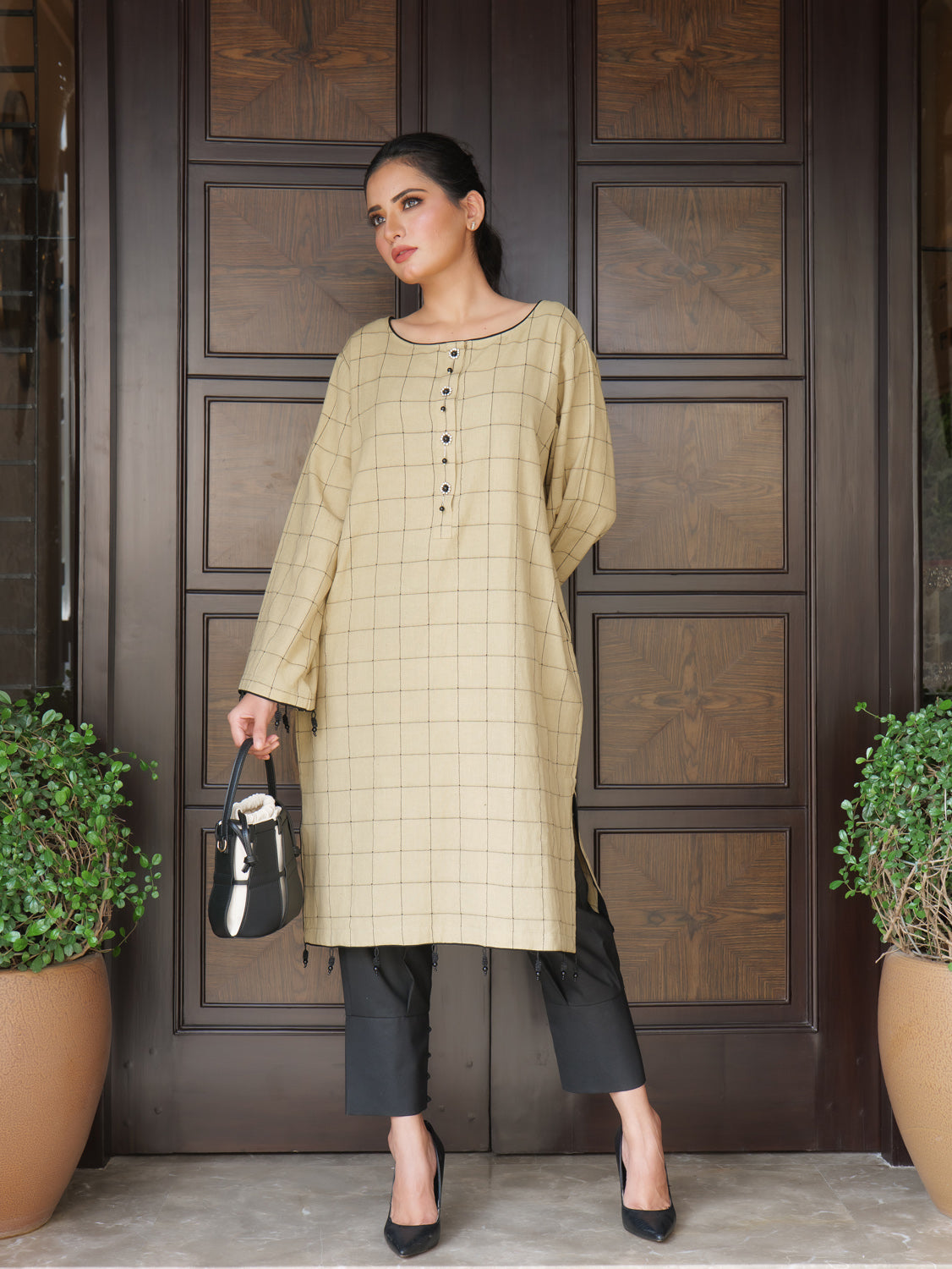 Sultana Check Kurta Set
