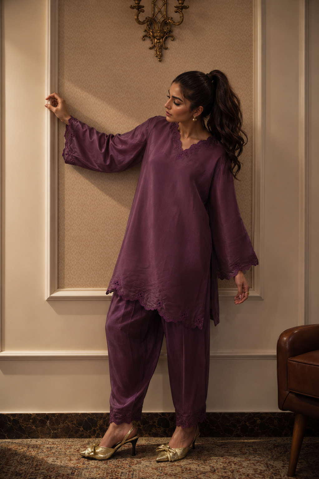 EVARA SHALWAR KAMEEZ MAUVE