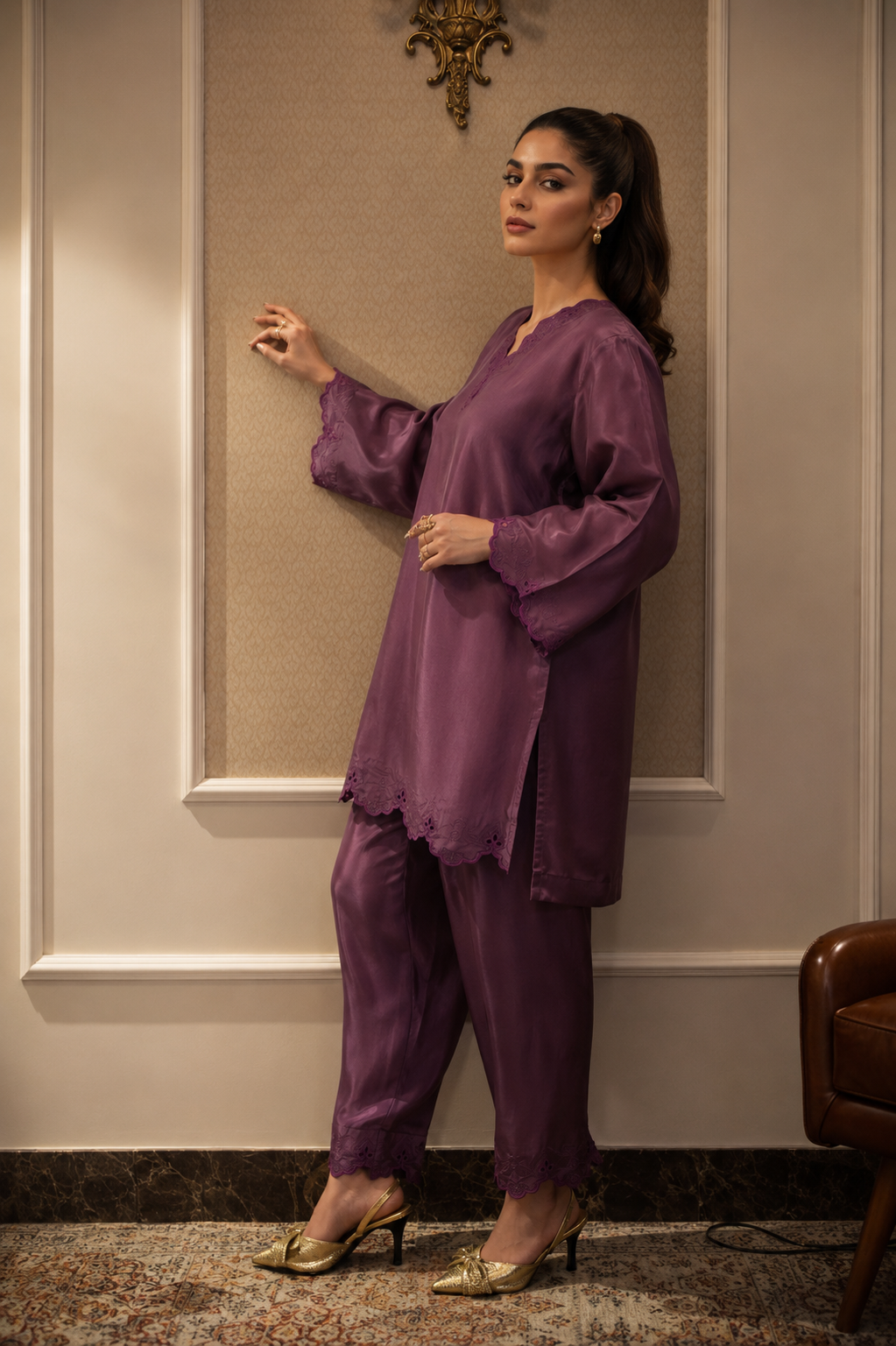 EVARA SHALWAR KAMEEZ MAUVE