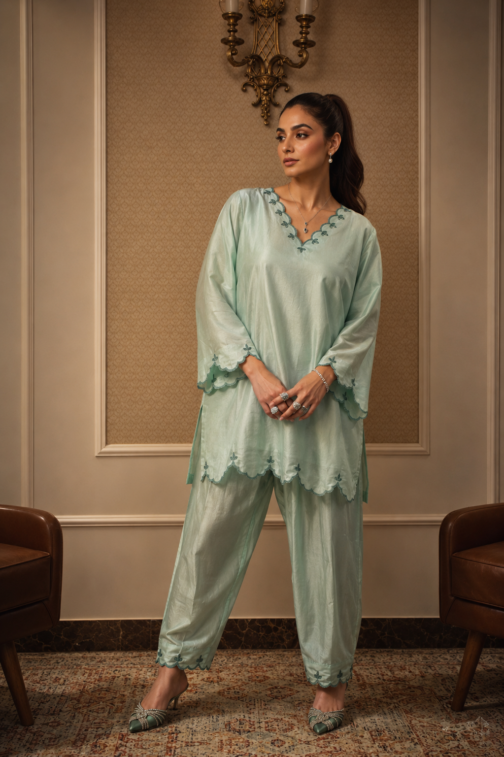 EVARA SHALWAR KAMEEZ MINT GREEN