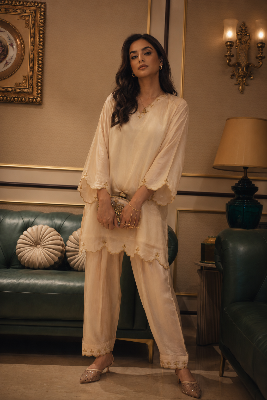EVARA SHALWAR KAMEEZ BEIGE