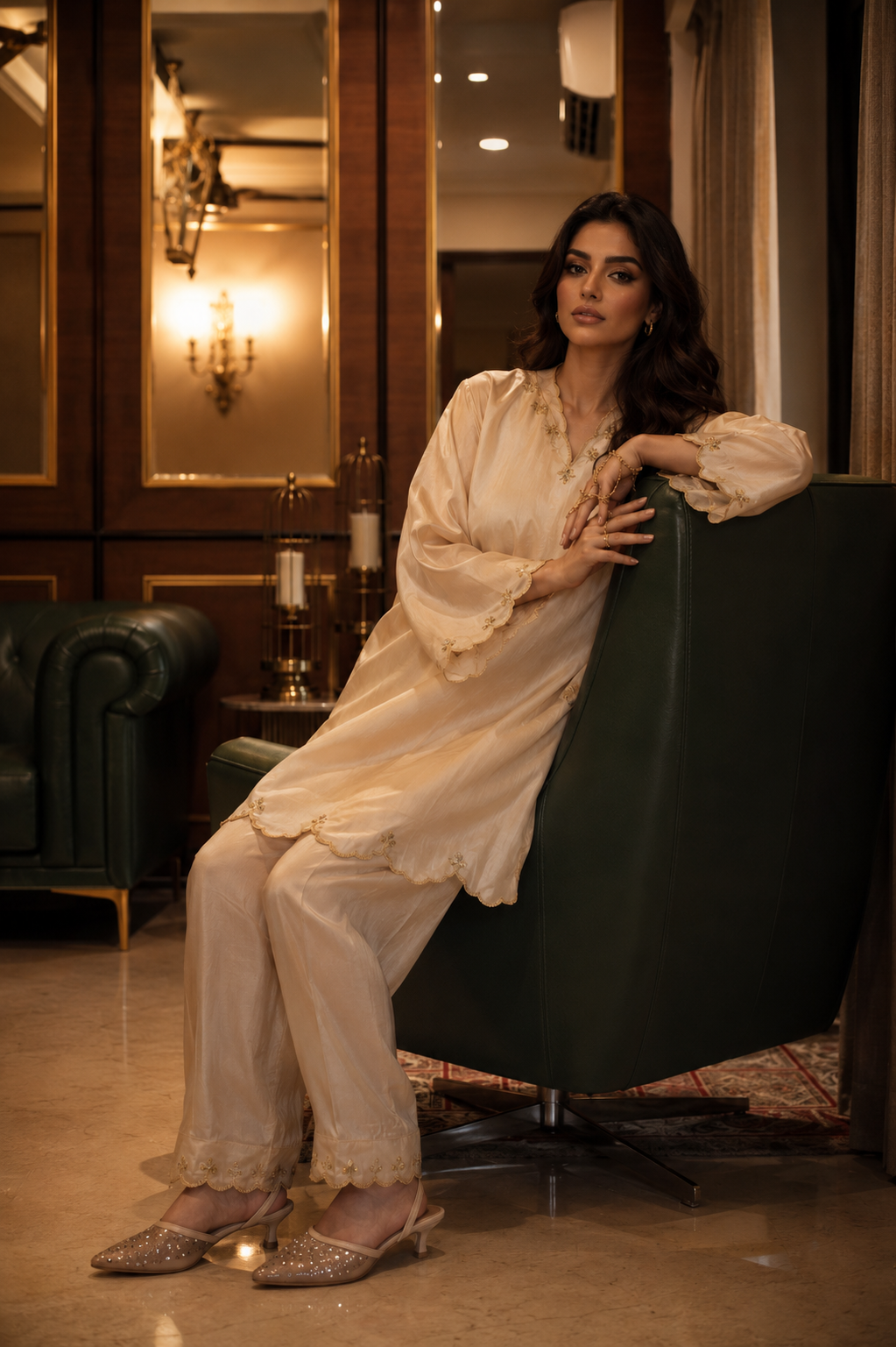 EVARA SHALWAR KAMEEZ BEIGE