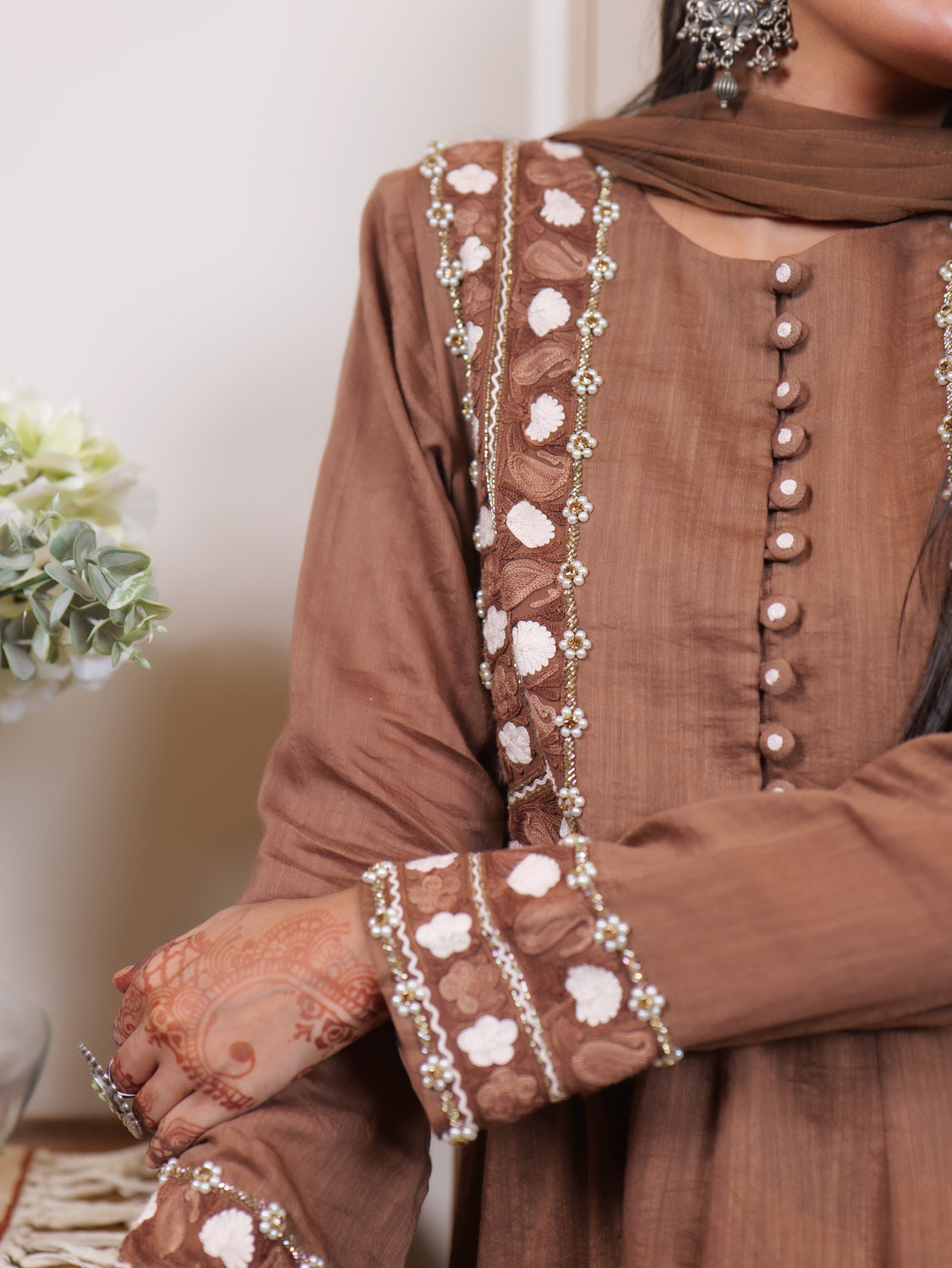 Begum Kashmiri Aari Embroidered Long Anarkali Set