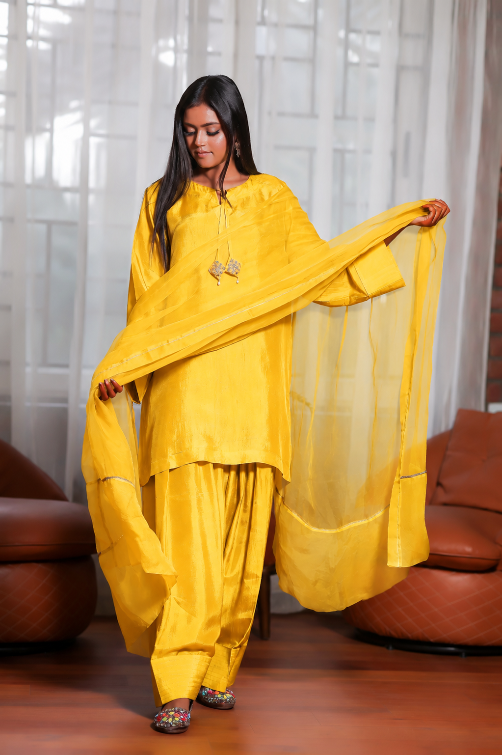 SHABO FARSHI SHALWAR KAMEEZ YELLOW