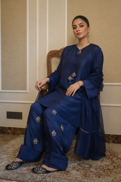 NAZO FARSHI SHALWAR KAMEEZ NAVY BLUE
