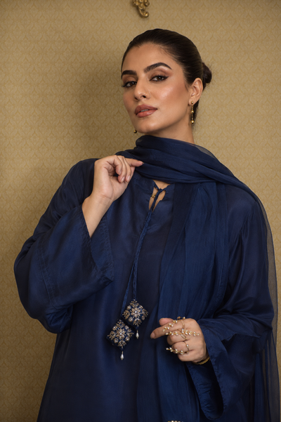 NAZO FARSHI SHALWAR KAMEEZ NAVY BLUE