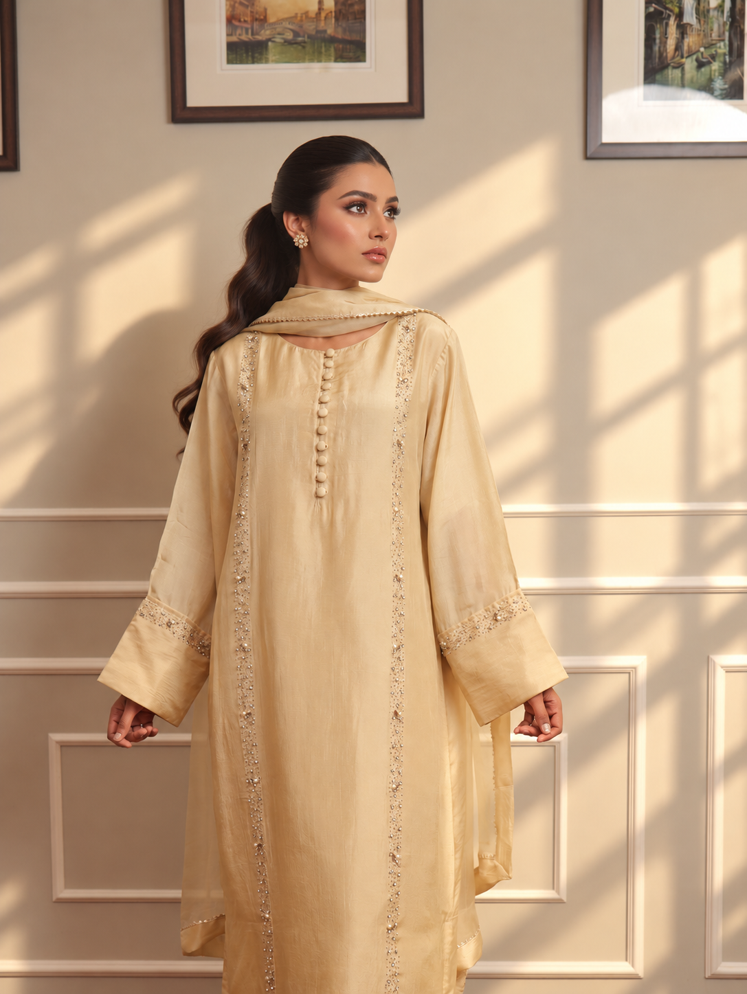 LIYANA KANDURA/KAFTAN CREAM