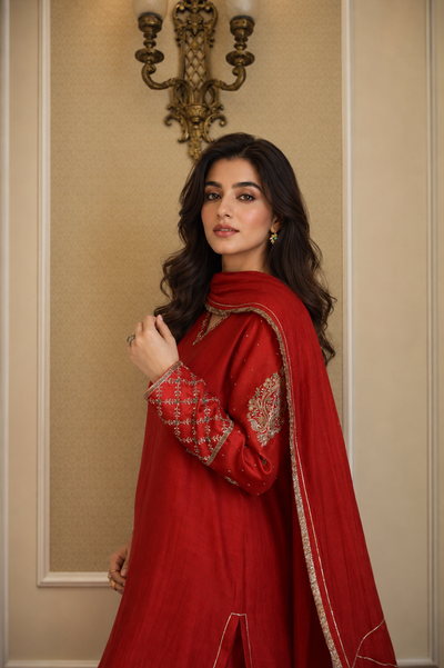 NAZNEEN SHALWAR KAMEEZ RED