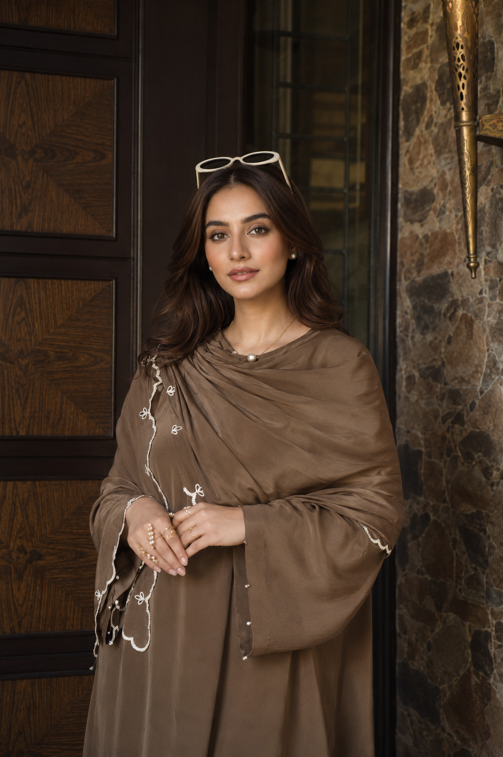 NUREH SHALWAR KAMEEZ BROWN
