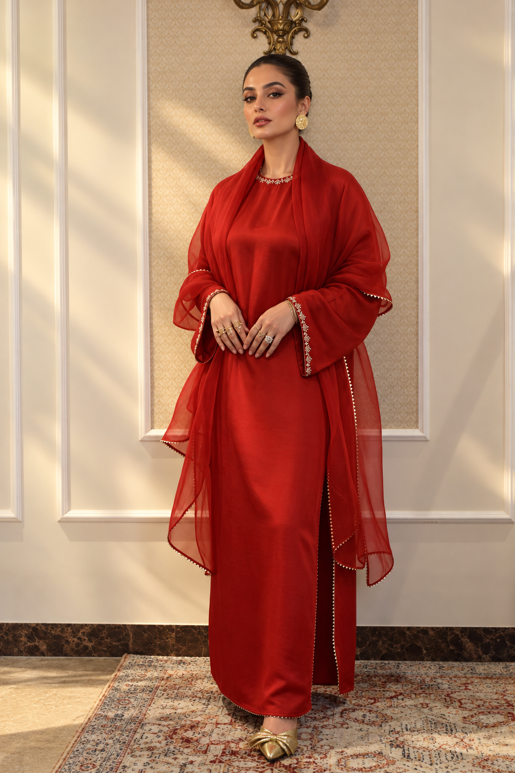 HANIA KANDURA/KAFTAN DEEP RED