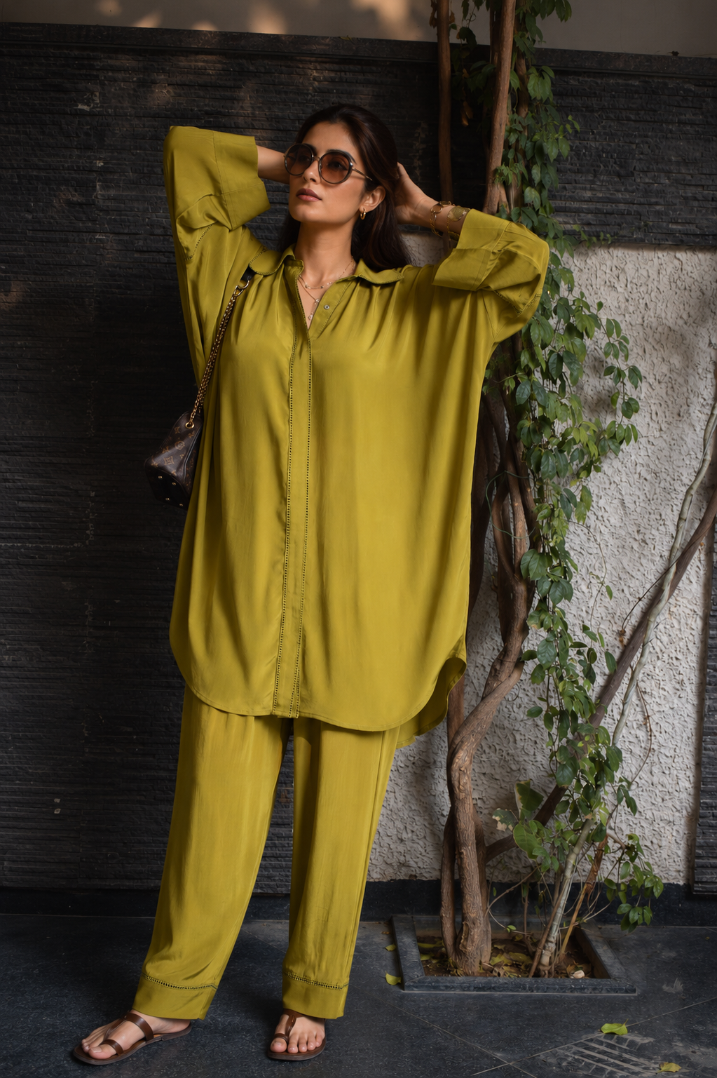 XYRA SHALWAR KAMEEZ GOLDEN OLIVE