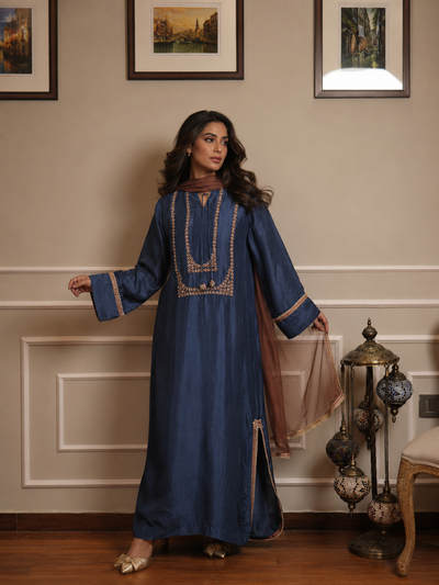 NOURA KANDURA/KAFTAN COBALT BLUE