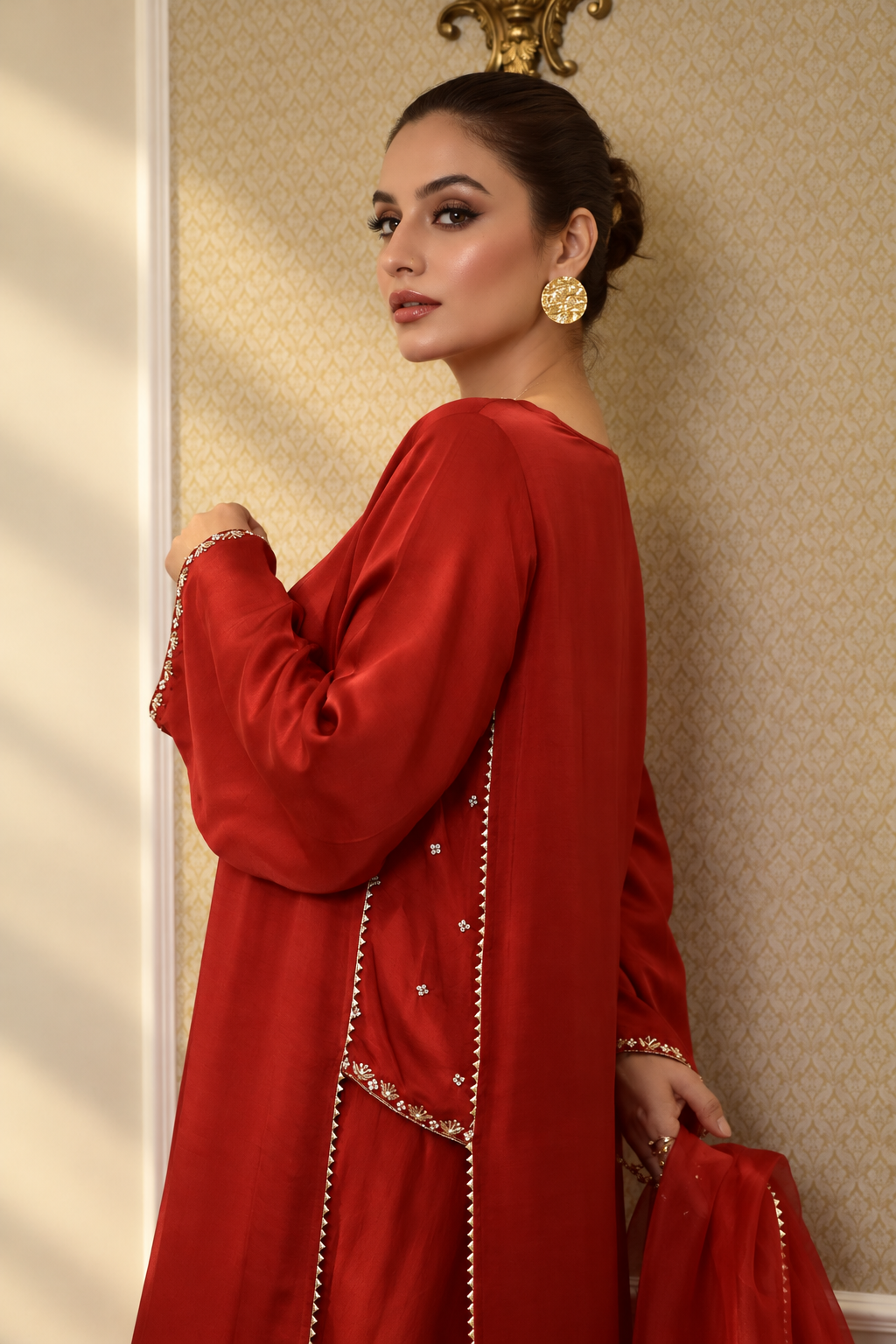 HANIA KANDURA/KAFTAN DEEP RED