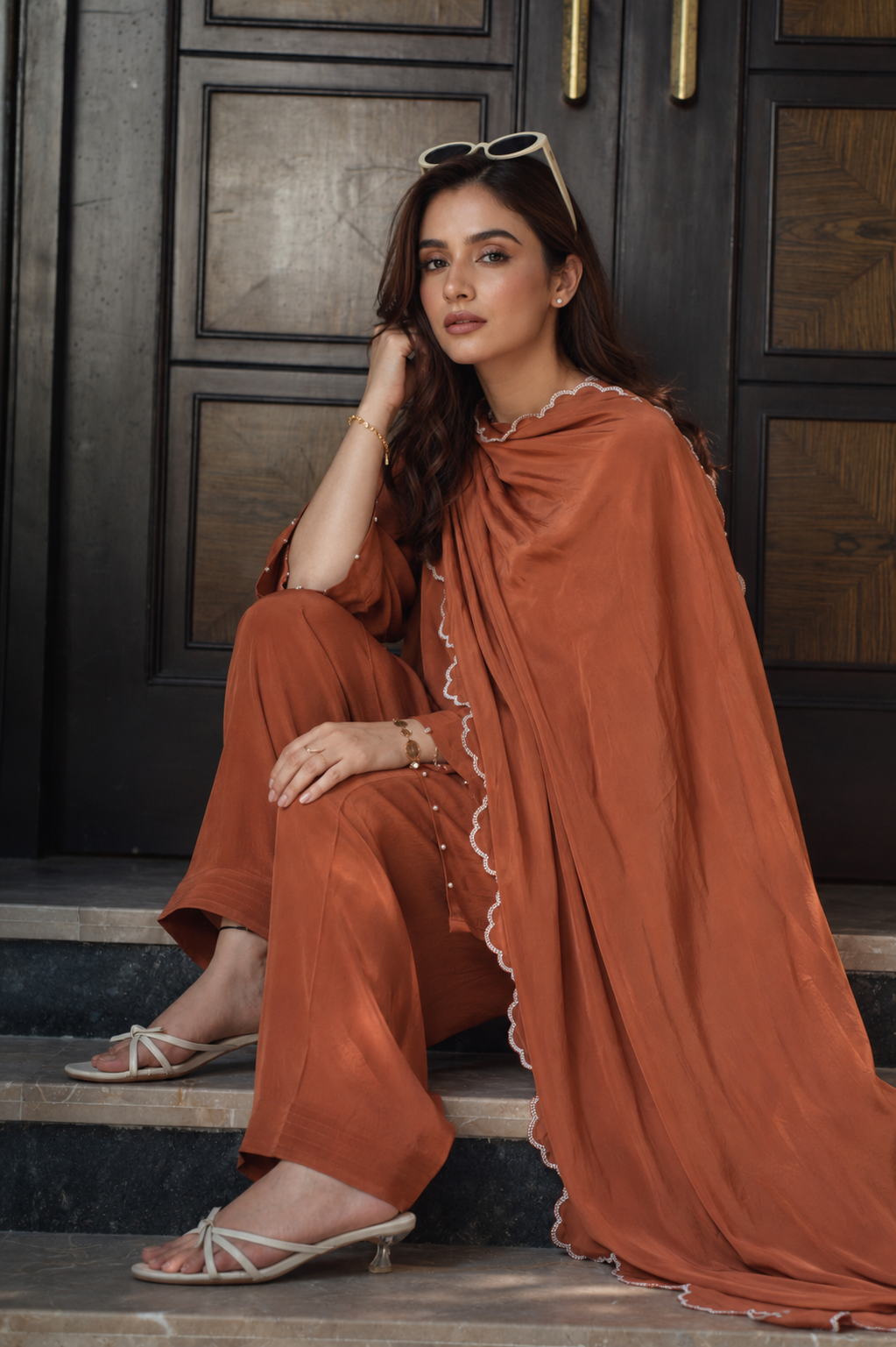 NUREH SHALWAR KAMEEZ RUST