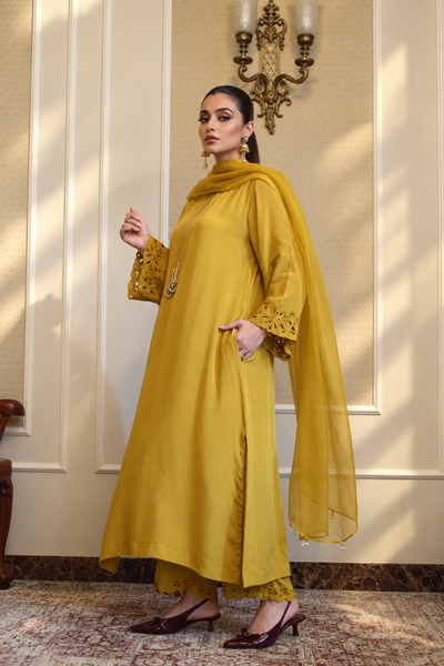 ELLE SHALWAR KAMEEZ MUSTARD YELLOW