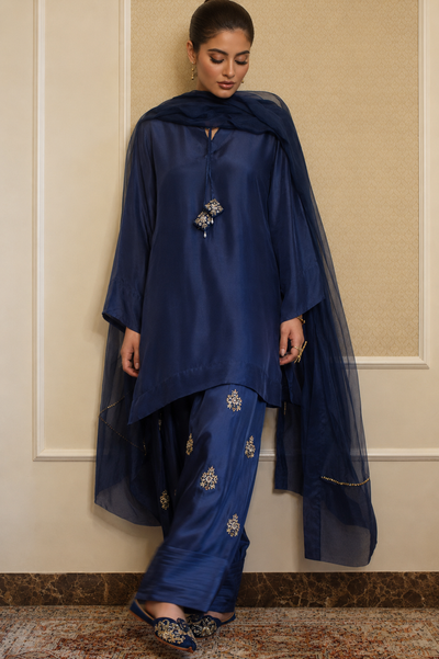 NAZO FARSHI SHALWAR KAMEEZ NAVY BLUE