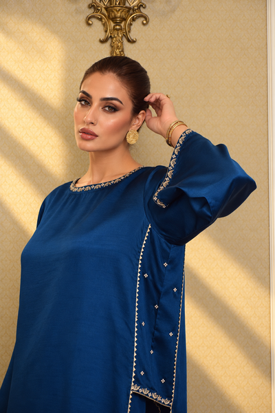 HANIA KANDURA/KAFTAN DEEP TEAL BLUE