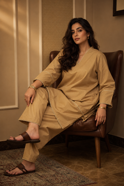 YARA SHALWAR KAMEEZ CO-ORD BEIGE