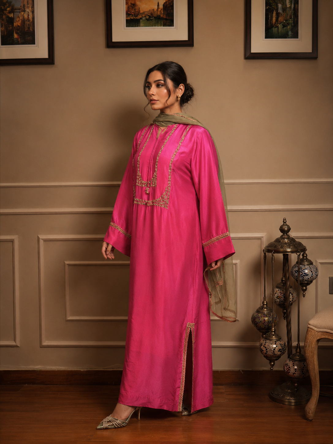 NOURA KANDURA/KAFTAN PINK