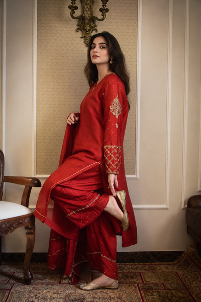 NAZNEEN SHALWAR KAMEEZ RED
