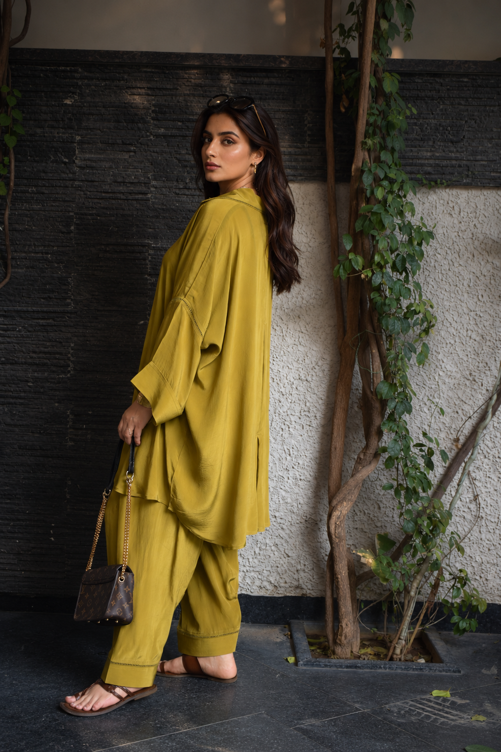XYRA SHALWAR KAMEEZ GOLDEN OLIVE