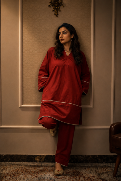 YARA SHALWAR KAMEEZ CO-ORD RED