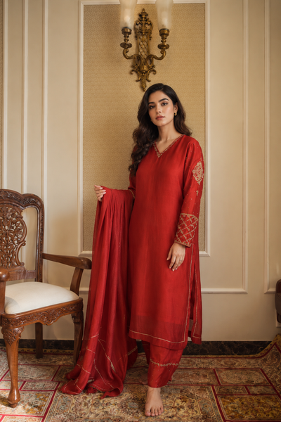 NAZNEEN SHALWAR KAMEEZ RED