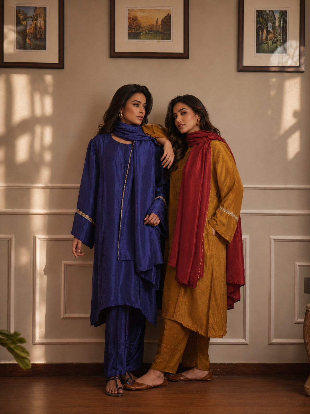 MEHR KAMEEZ TROUSER OLD GOLD