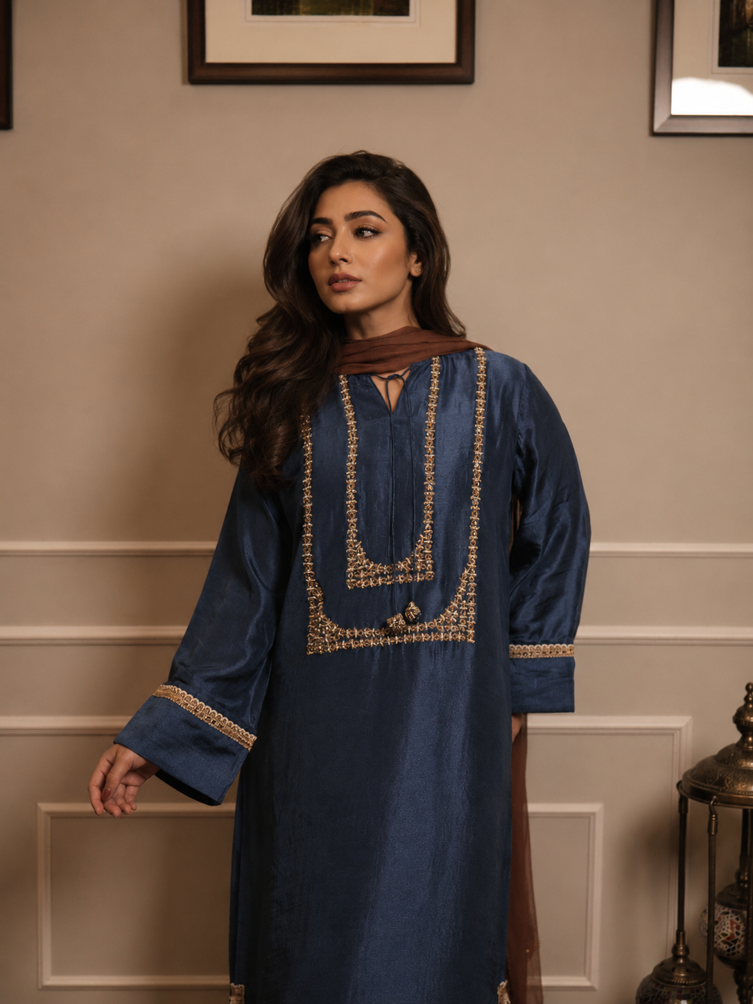 NOURA KANDURA/KAFTAN COBALT BLUE