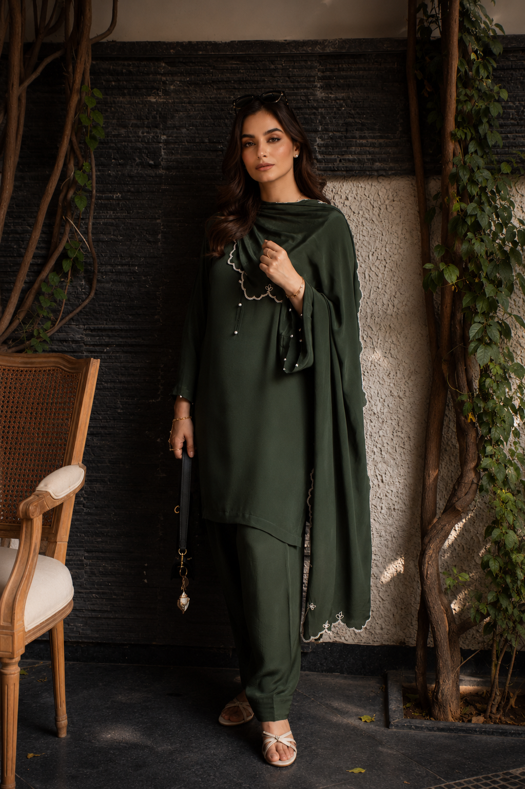 NUREH SHALWAR KAMEEZ GREEN