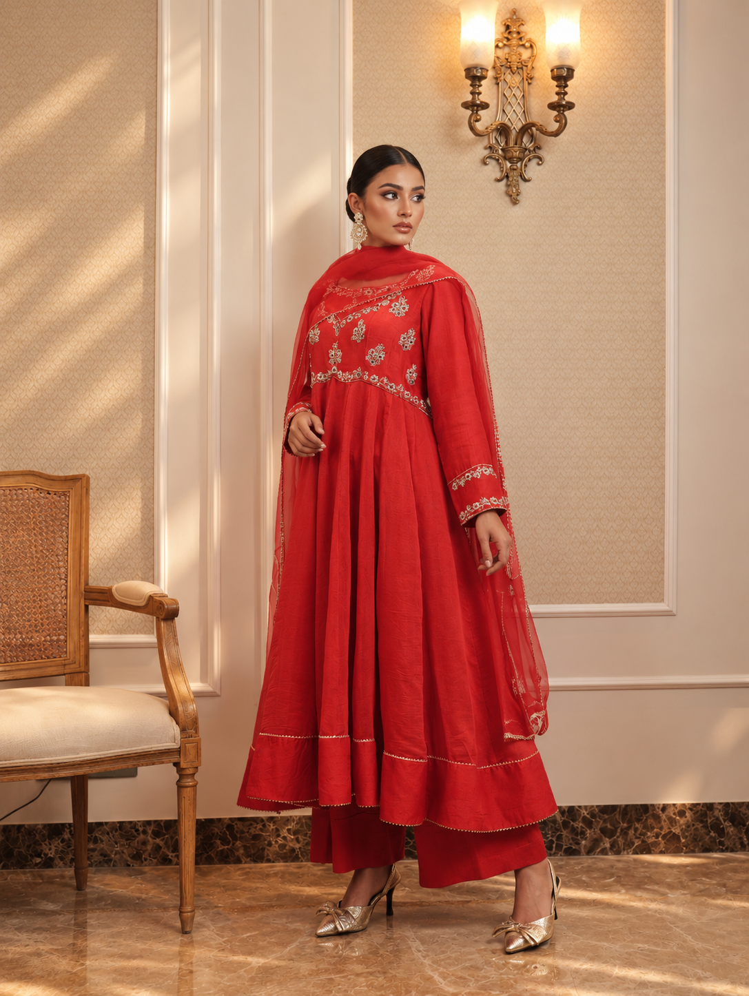 AMEERAN ANARKALI RED