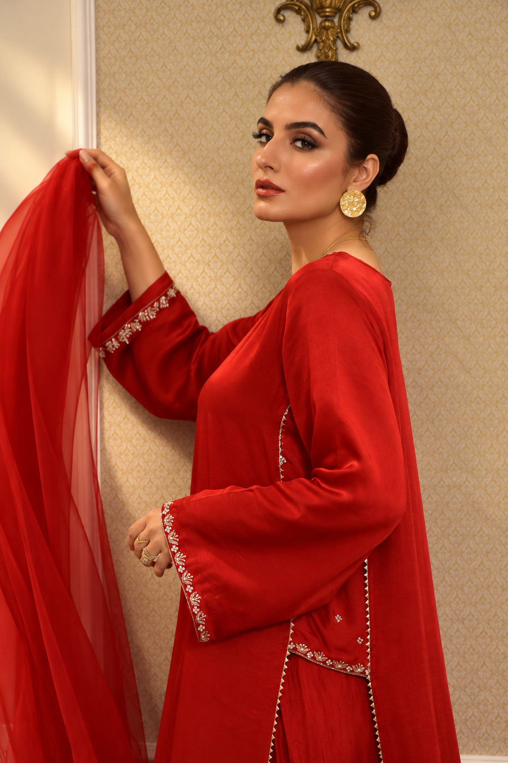 HANIA KANDURA/KAFTAN DEEP RED